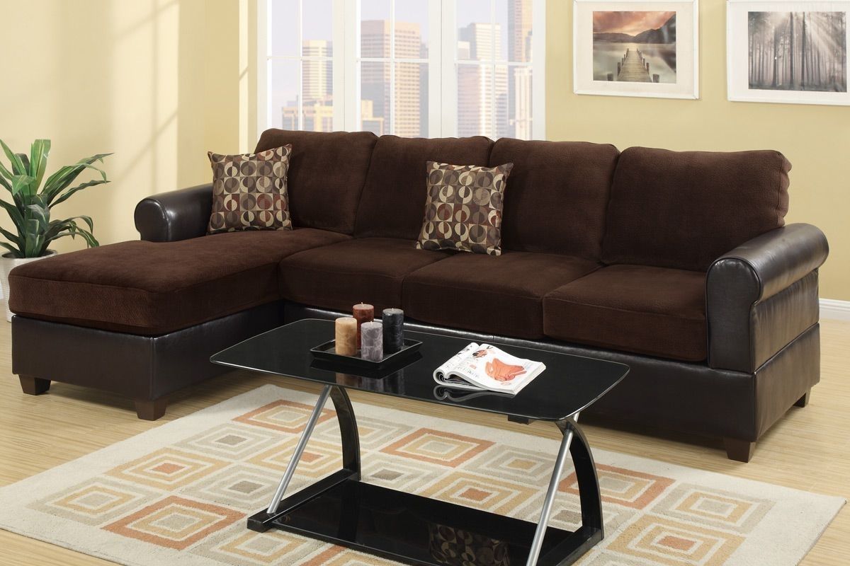 Radley Chocolate Microsuede Sectional Sofa – Steal A Sofa Furniture With Regard To Los Angeles Sectional Sofas (Photo 6152 of 7825)