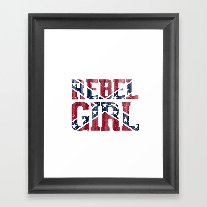 Rebel Girl Vintage Southern Confederate Flag Framed Art Print Within Confederate Framed Art Prints (View 2 of 15)