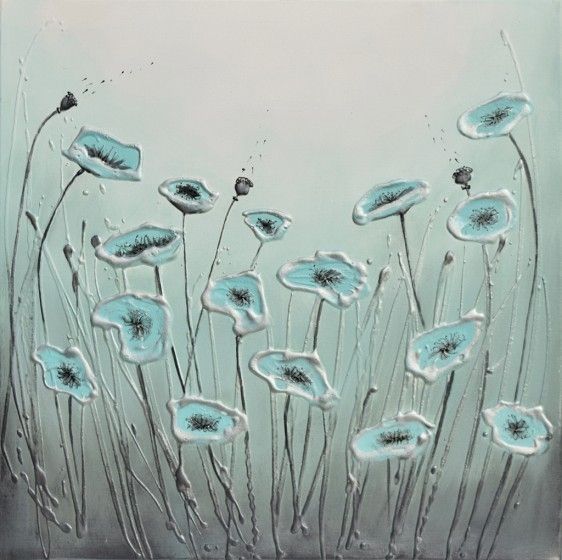Rippingham Art – The Art Online Gallery – Duck Egg Blue Poppies With Regard To Duck Egg Blue Canvas Wall Art (View 11 of 15)