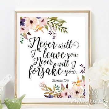 Scripture Wall Art Print Bible Verse From Butterflywhisper On With With Christian Framed Art Prints (Photo 2 of 15)