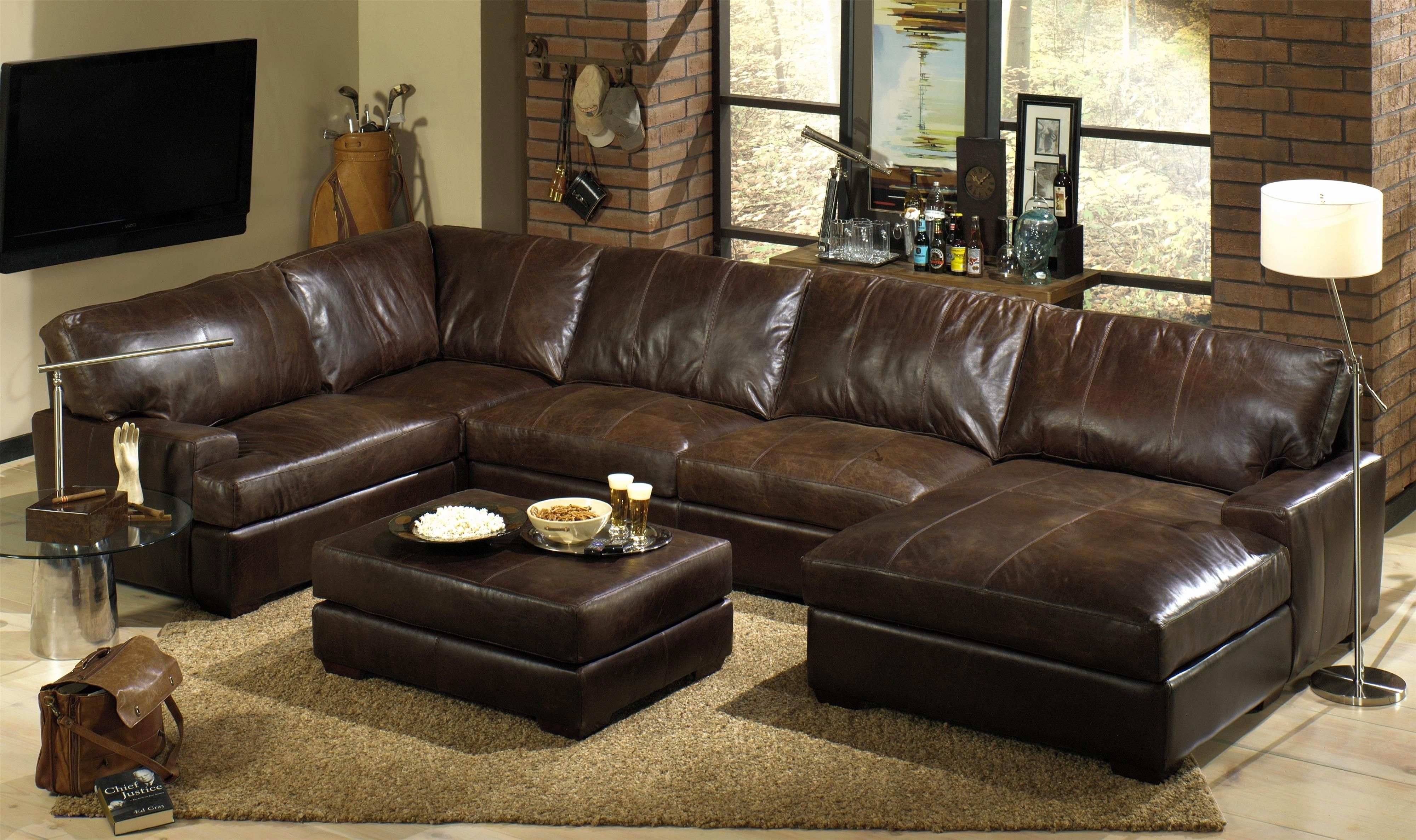 Sectional Sofa : All Leather Couch Leather Furniture Luxury Leather Throughout Chocolate Brown Sectional Sofas (View 7 of 10)