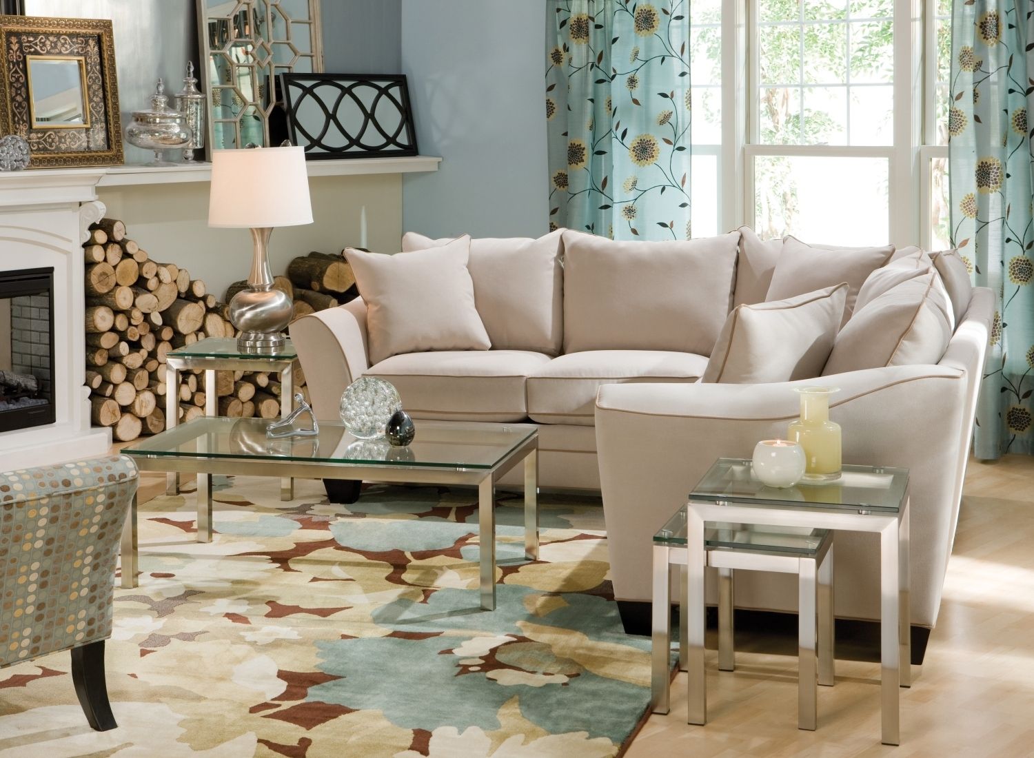 Serenity—it's What This Elegant Foresthill 3 Pc. Microfiber Within Sectional Sofas At Raymour And Flanigan (Photo 4 of 10)