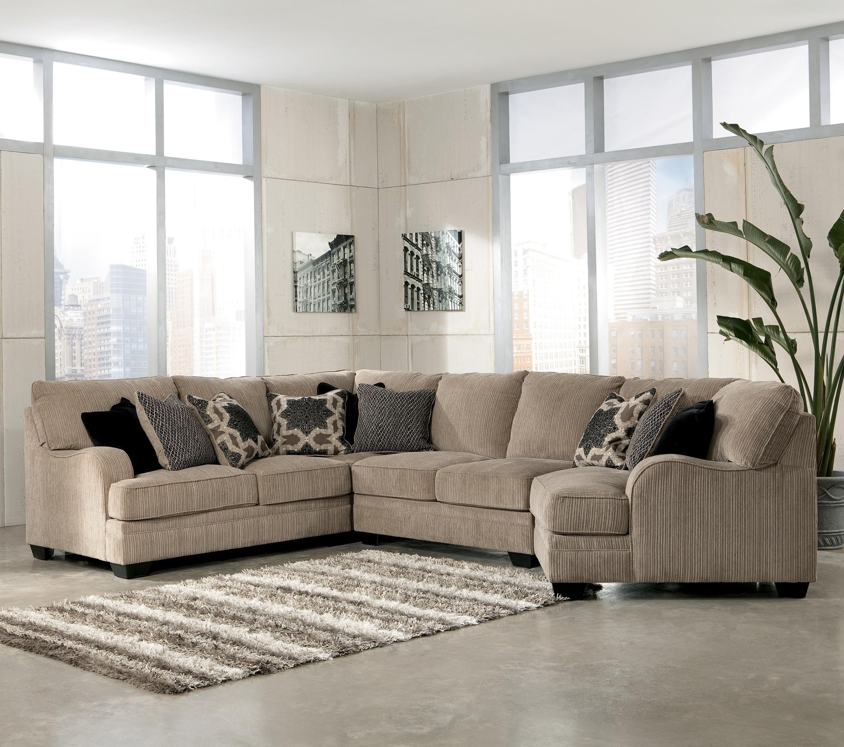 Signature Designashley Katisha – Platinum 4 Piece Sectional Sofa Inside Peterborough Ontario Sectional Sofas (Photo 9 of 10)