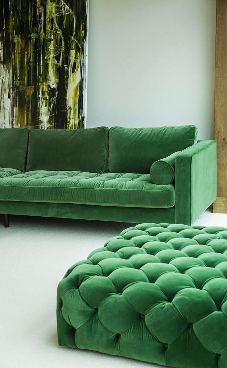Simple Lighting Art Including Green Velvet Left Sectional Tufted For Green Sectional Sofas (Photo 6102 of 7825)