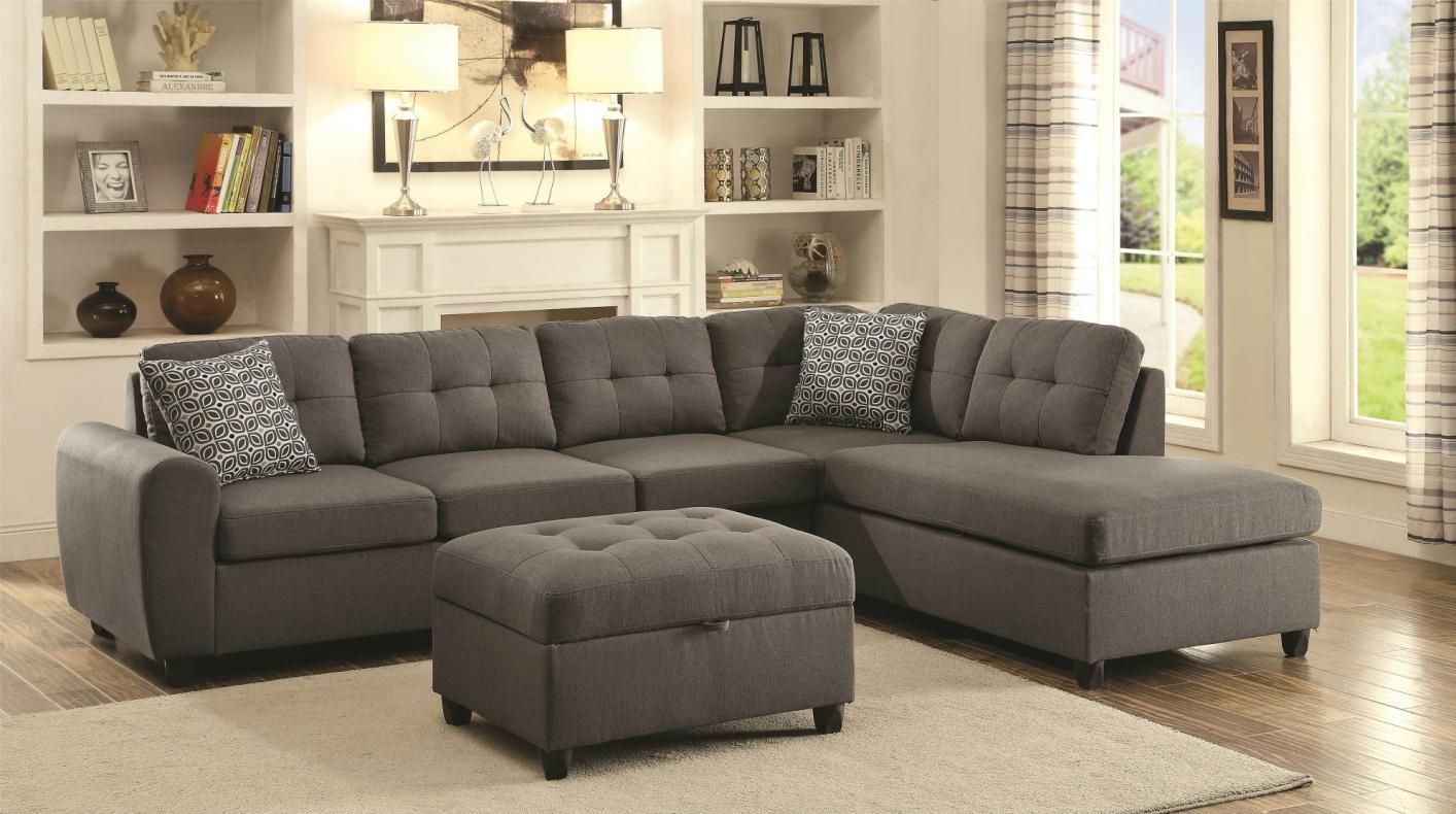 Stonenesse Grey Fabric Sectional Sofa – Steal A Sofa Furniture Pertaining To Los Angeles Sectional Sofas (Photo 6144 of 7825)