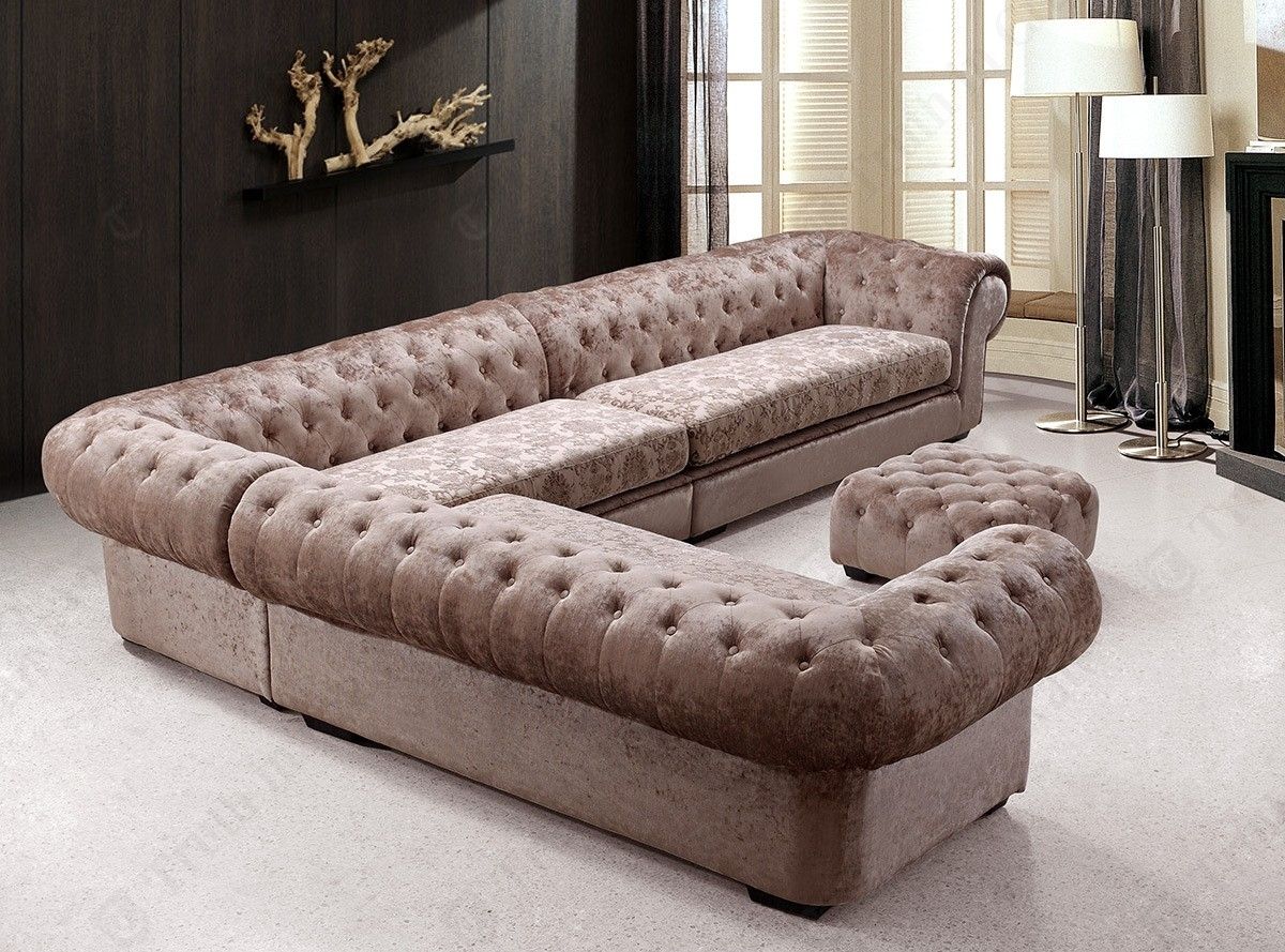 Stunning Tufted Sectional Sofa With Chaise 83 Additional Regard To With Tufted Sectional Sofas With Chaise (View 4 of 10)