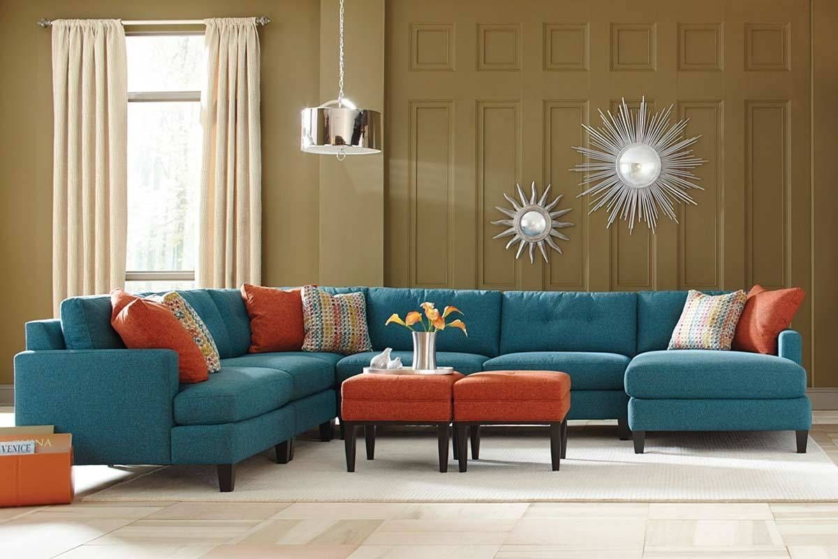 Teal Color Custom Sectional Sofa, Made In The Usa Los Angeles Regarding Made In Usa Sectional Sofas (View 4 of 10)