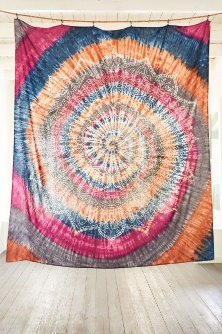 Tie Dye Mandala Tapestry – Earthbound Trading Co (View 10 of 15)