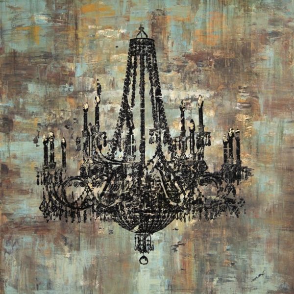 Today: $170.99 Art In Style 'black Chandelier' Hand Painted Canvas Within Chandelier Canvas Wall Art (Photo 8 of 15)