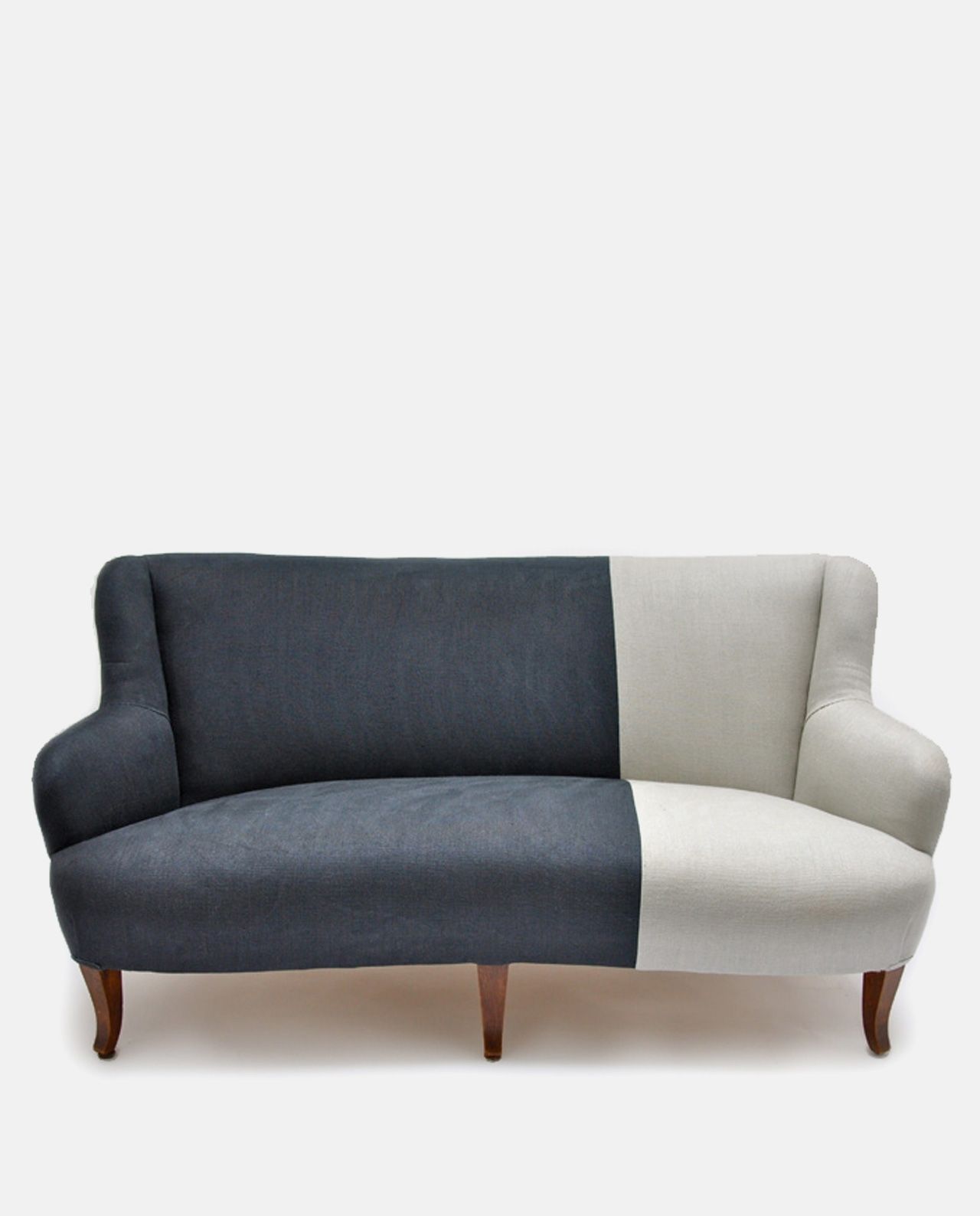 Vintage Two Tone Sofa Designers Guild Linen | Ines Cole Inside Vintage Sofas (View 5 of 10)