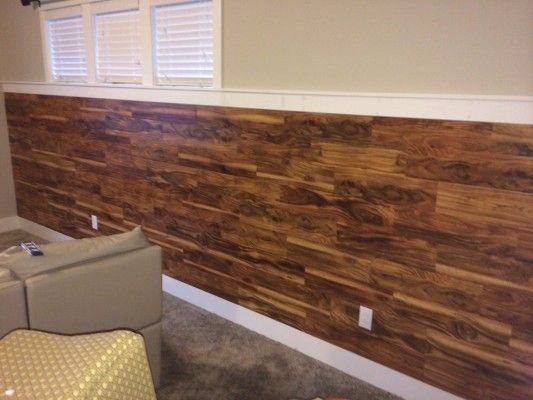 Wainscoting Laminate Flooring On Half Wall Rooms Tongue And Groove With Regard To Wall Accents With Laminate Flooring (Photo 7 of 15)