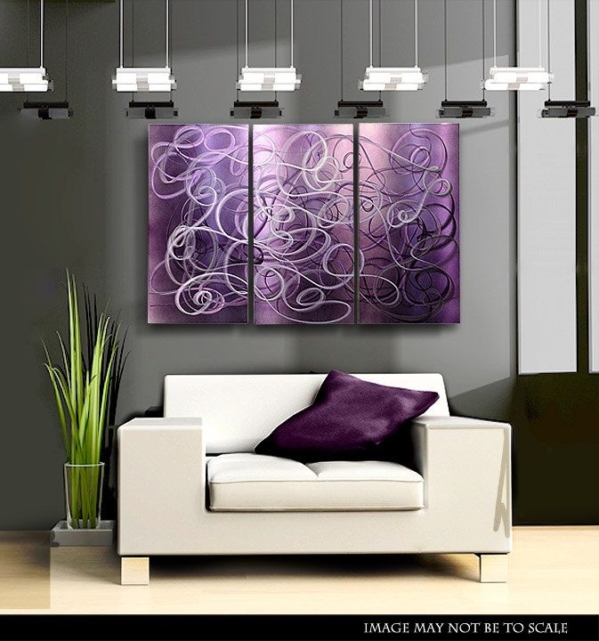 Wall Art Design Ideas: Purple Abstract Accent Wall Art In Wall Art Accents (Photo 1 of 15)