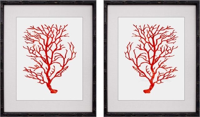 Wall Art Designs: Coral Wall Art Red Coral Framed Wall Art Home Pertaining To Framed Coral Art Prints (View 3 of 15)