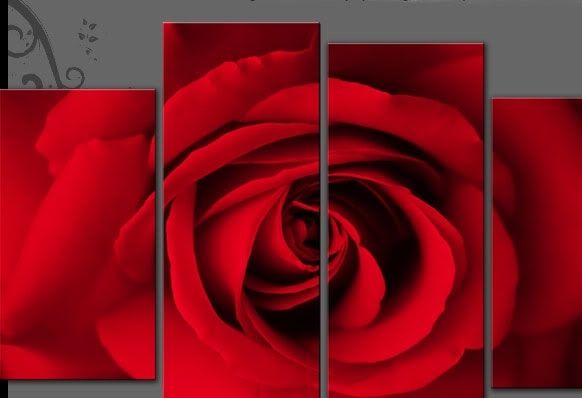 Wall Art Designs: Decor Red Rose Canvas Wall Art Large Oil Inside Canvas Wall Art In Red (View 15 of 15)