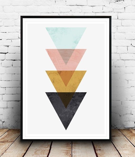 Wall Art Designs: Wall Art Prints Minimalist Wall Art Triangle Intended For Contemporary Framed Art Prints (View 10 of 15)