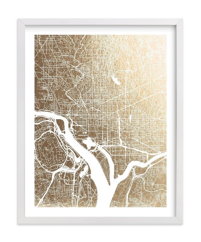 Washington D.c. Map Foil Pressed Wall Artalex Elko Design | Minted In Washington Dc Framed Art Prints (Photo 2 of 15)