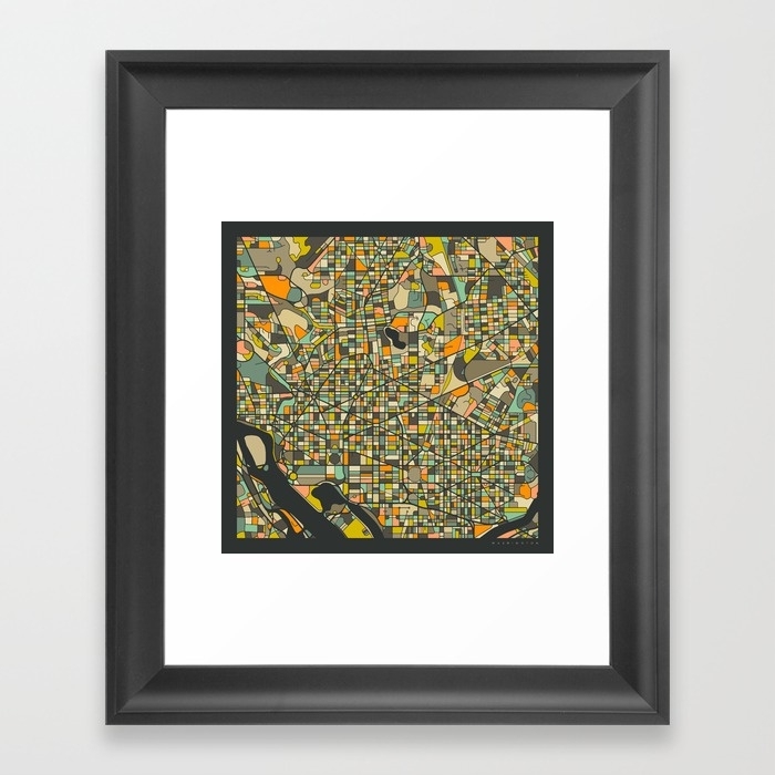 Washington Dc Map Framed Art Printjazzberryblue | Society6 Inside Washington Dc Framed Art Prints (Photo 1 of 15)