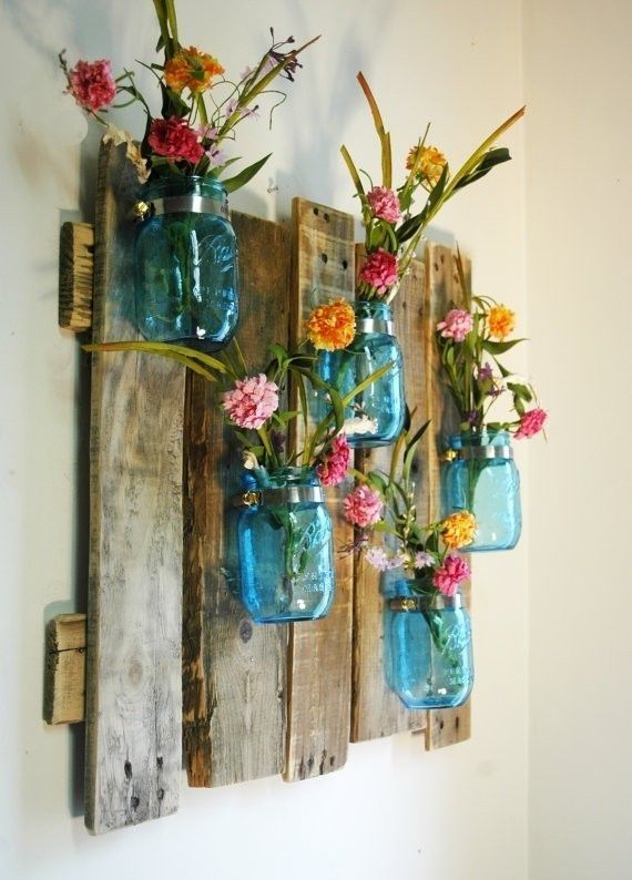 15 Colorful Diy Mason Jars For Spring | Idea Decor For The Home Intended For Mason Jar Wall Art (Photo 1 of 20)