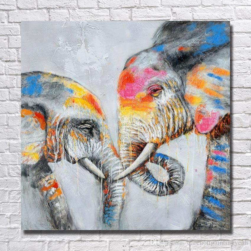 2018 Beautiful Elephant Wall Painting For Home Decoration Hand With Elephant Wall Art (Photo 8 of 10)