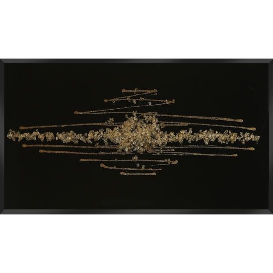 Amaze Glass Wall Art In Black With Champagne Glitter Throughout Black And Gold Wall Art (View 4 of 25)