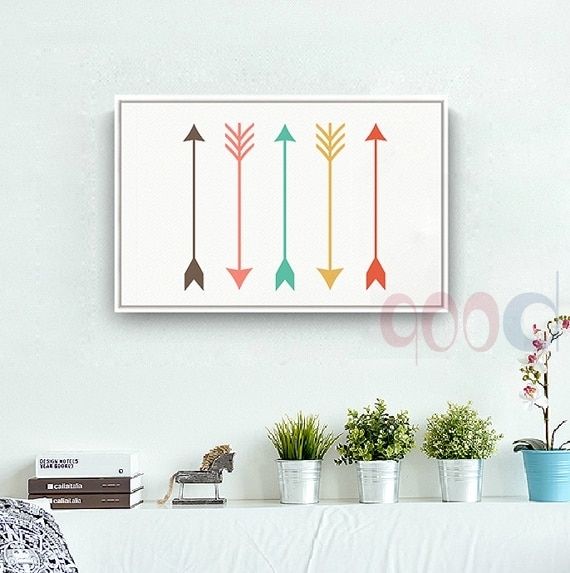 Arrow Canvas Art Print, Wall Pictures Home Decoration, Painting Pertaining To Arrow Wall Art (View 14 of 20)