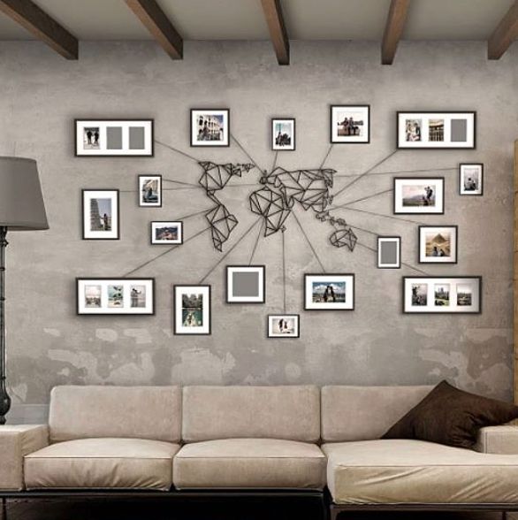 Awesome Minimalistic Metal World Map Wall Art. Stands Out Due Due To Regarding Maps Wall Art (Photo 2 of 25)