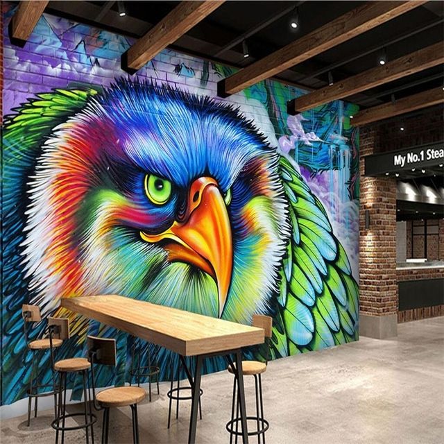 Beibehang Color Owl Graffiti Custom Wall Art Painting Mural With Regard To Graffiti Wall Art (Photo 25 of 25)