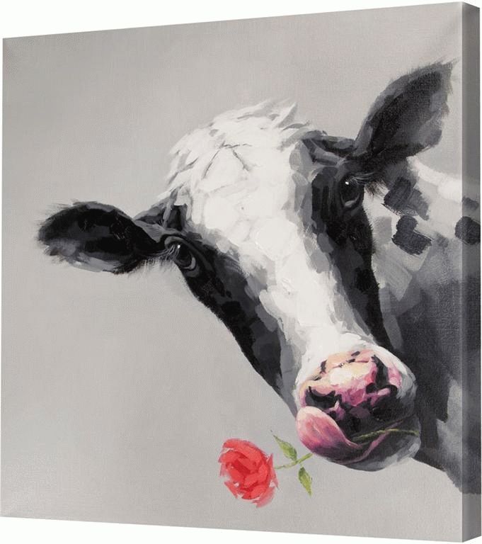 Betsy The Cow Handpainted Canvas Wall Art – Canvas Art Collection Throughout Cow Canvas Wall Art (View 25 of 25)
