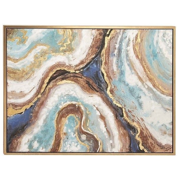 Blue Marbling Agate Framed Canvas Art Print ($180) ❤ Liked On Within Agate Wall Art (Photo 3 of 25)