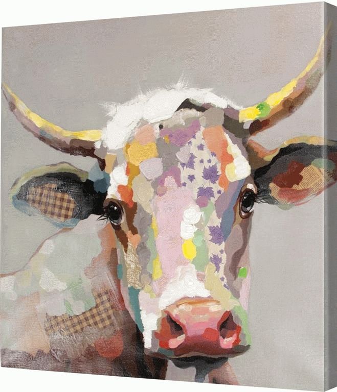Bob The Steer Handpainted Canvas Wall Art – Canvas Art Collection Pertaining To Cow Canvas Wall Art (View 12 of 25)