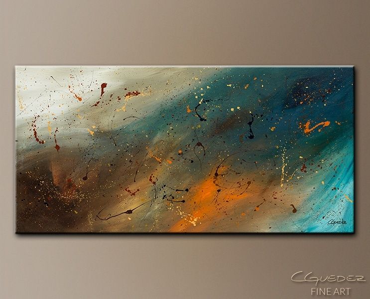 Canvas Wall Art Abstract Sensation – Large Abstract Painting – Blue Within Wall Art Paintings (Photo 7 of 25)