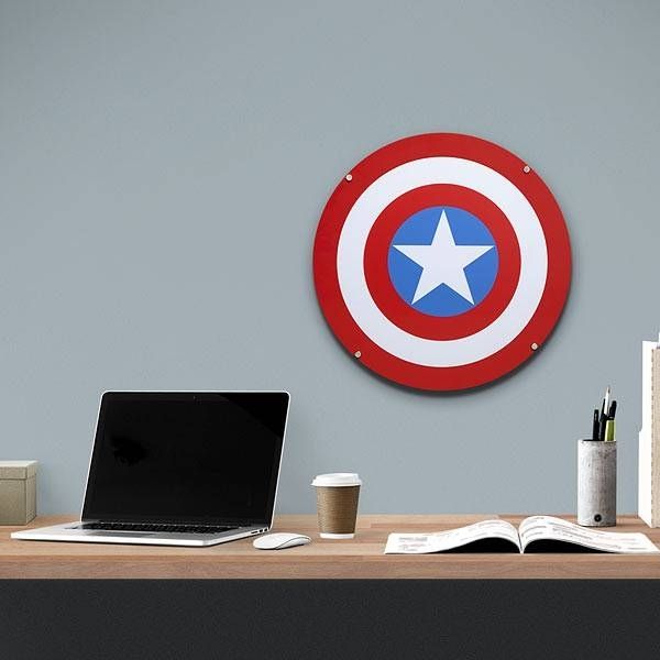 Captain America Shield Light Up Wall Art With Sound | Thinkgeek Throughout Captain America Wall Art (Photo 6 of 10)