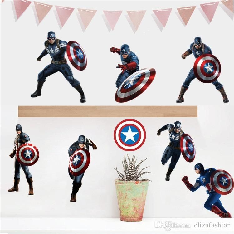 Captain America Wall Decals 3d Wall Stickers For Baby Nursery Home In Captain America Wall Art (Photo 7 of 10)