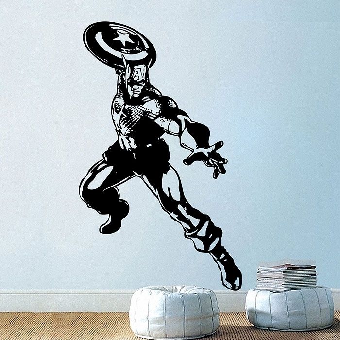 Captain American Vinyl Wall Art Decal With Captain America Wall Art (Photo 5 of 10)