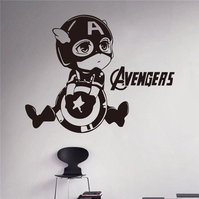 Creative Diy Wall Art Home Decoration Avengers Cartoon Image Of Pertaining To Captain America Wall Art (View 3 of 10)