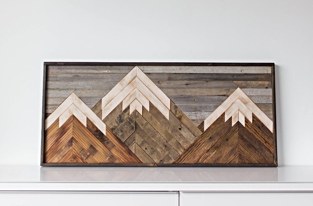 Custom — R.a.w. Restorations Reclaimed Wood Wall Art Mountain Inside Reclaimed Wood Wall Art (Photo 10 of 10)