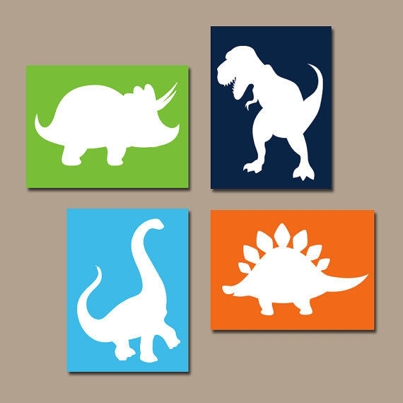 Dinosaur Wall Art Canvas Or Prints Boy From Trm Design | Wall Art Within Dinosaur Wall Art (Photo 1 of 20)