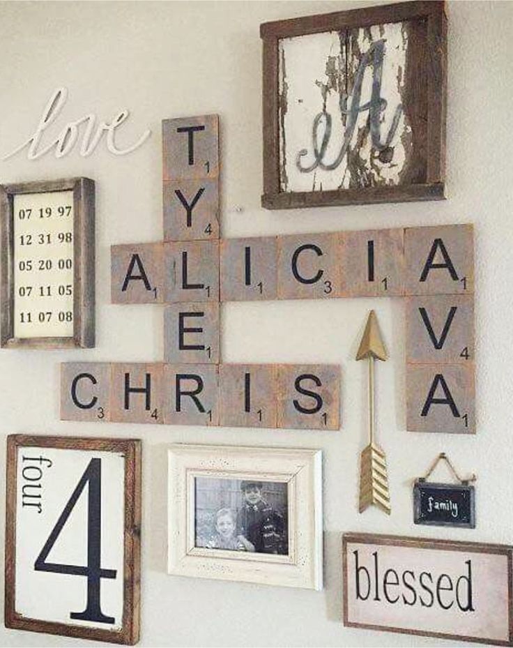 Diy Farmhouse Scrabble Wall Art Decorating Ideas | Wood Signs With Regard To Scrabble Wall Art (Photo 1 of 25)
