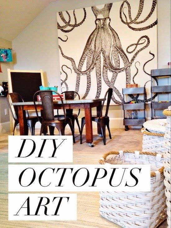 Diy Octopus Art – House Of Jade Interiors Blog Throughout Shower Curtain Wall Art (Photo 20 of 25)