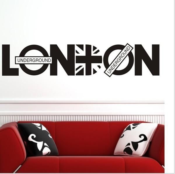 English Letter London Wall Art Decal Sticker London Wall Quote Decor With Regard To London Wall Art (View 7 of 25)