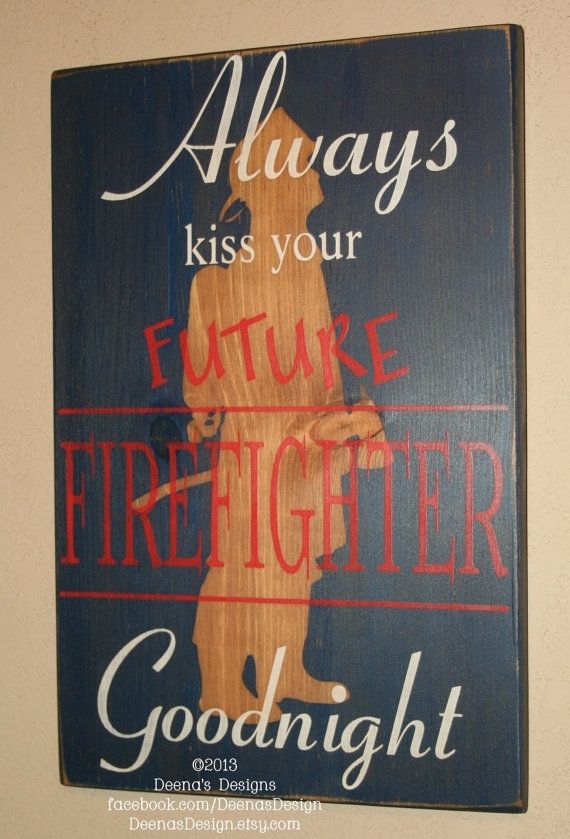 Firefighter Nursery, Firefighter Wall Art, Custom Wood Sign With Firefighter Wall Art (Photo 8 of 10)