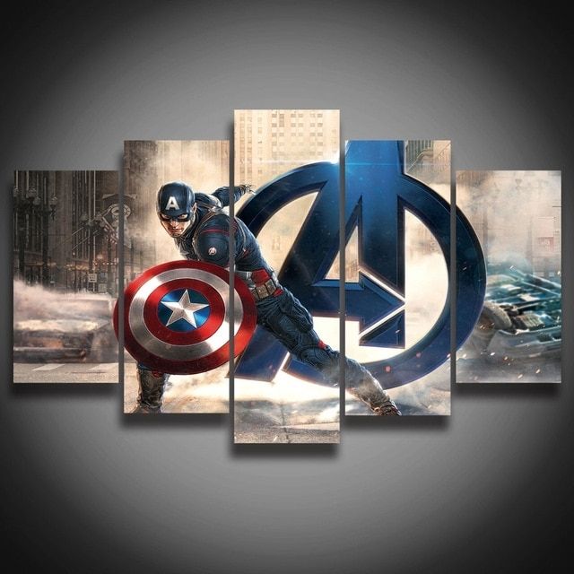 Framed Hd Printed Movie Super Hero Avenger Captain America Painting Throughout Captain America Wall Art (View 4 of 10)