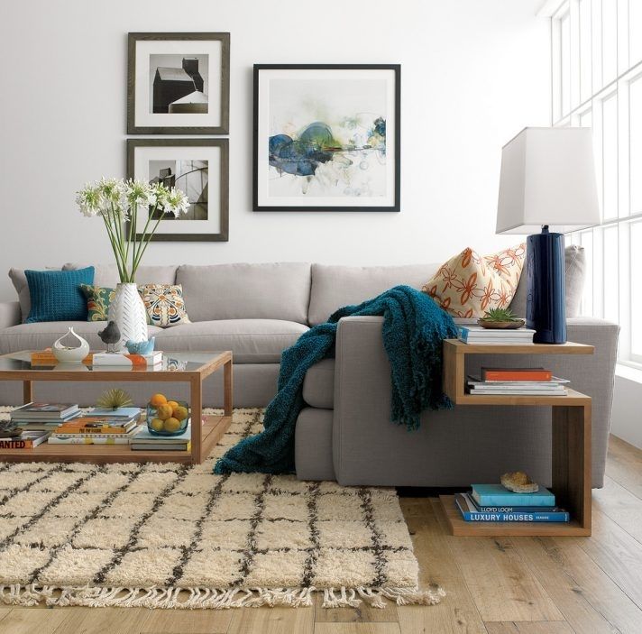 Furniture Rectangle Lucite Coffee Table With Furry Rug And Wall Art With Crate And Barrel Wall Art (View 10 of 25)