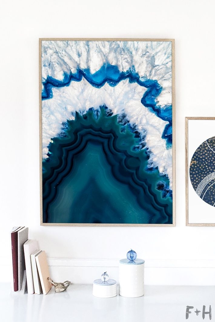 Gorgeous Free Blue Agate Wall Art Print | Fox + Hazel Pertaining To Agate Wall Art (View 7 of 25)
