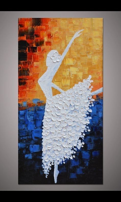 Hand Painted Dancing Ballerina Painting Wall Art Picture Living Room Regarding Wall Art Paintings (View 17 of 25)