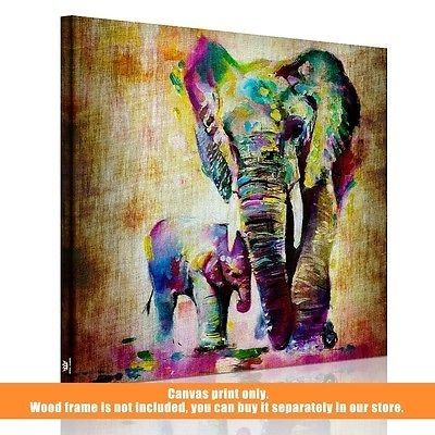 Hd Canvas Prints Unframed Watercolor Elephant Canvas Picture Wall For Elephant Canvas Wall Art (Photo 8 of 20)