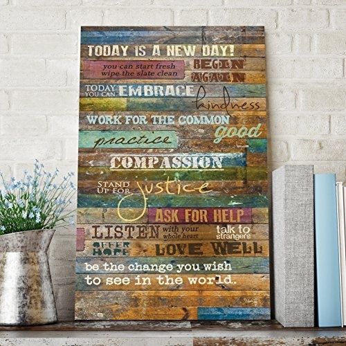 Inspirational Quotes Wall Art – Today Is A New Daymarla Rae 12 X Regarding Wood Wall Art Quotes (View 3 of 20)