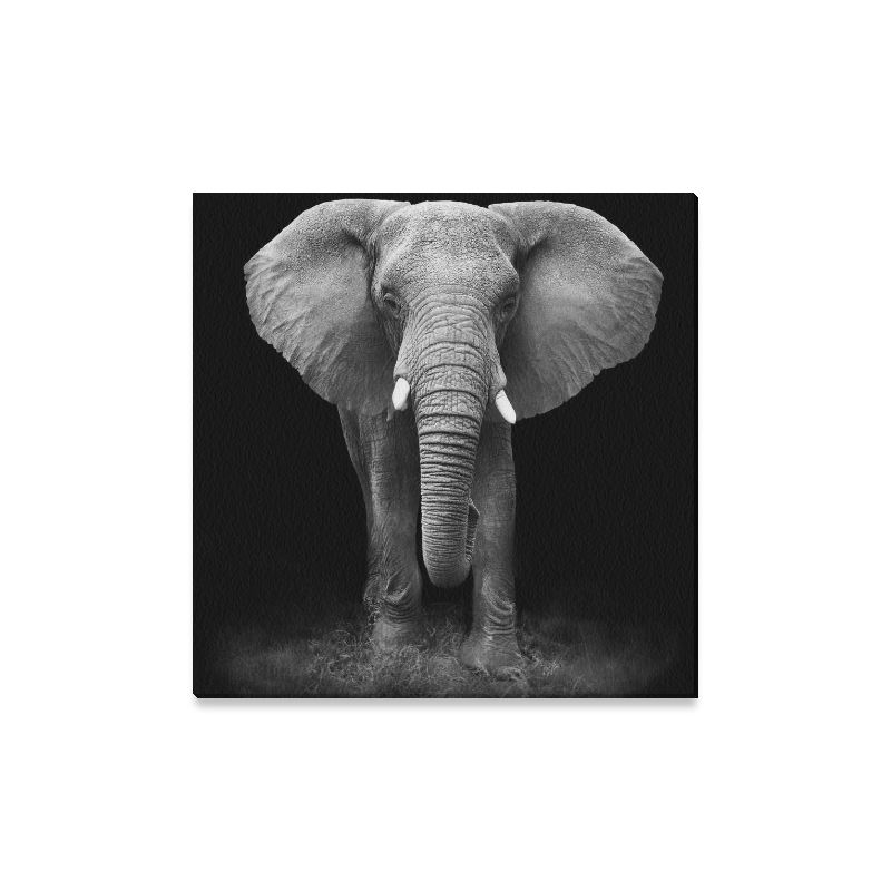 Interestprint Black And White Big Elephant Canvas Wall Art Print Regarding Elephant Canvas Wall Art (Photo 1 of 20)