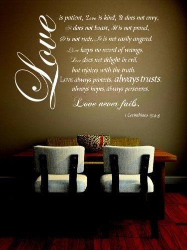 Love Is Patient Love Is Kind Vinyl Decal Wall Art Small Inside Love Is Patient Wall Art (View 16 of 25)