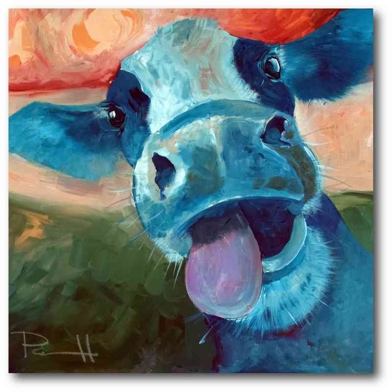 Lucy Cow 16" X 16" Canvas Wall Art – Wall Art – Home Intended For Cow Canvas Wall Art (View 5 of 25)